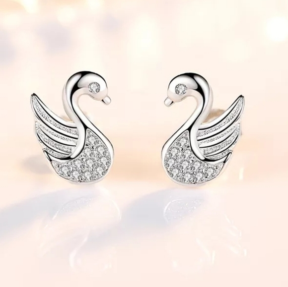 Jewelry - Sterling Silver Swan Earrings